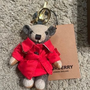 NWT Burberry Bear Red Trench Keychain NO BOX